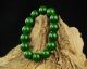 100 Natural Chinese Green Jade Hand - Carved Beads Bracelet Ll101 Bracelets photo 6
