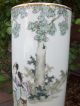 Chinese Porcelain Hat Stand,  Ladies In Landscape Decor,  Ca.  1900 Other Chinese Antiques photo 3