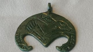 Viking Bronze Moon Pendant /amulate photo