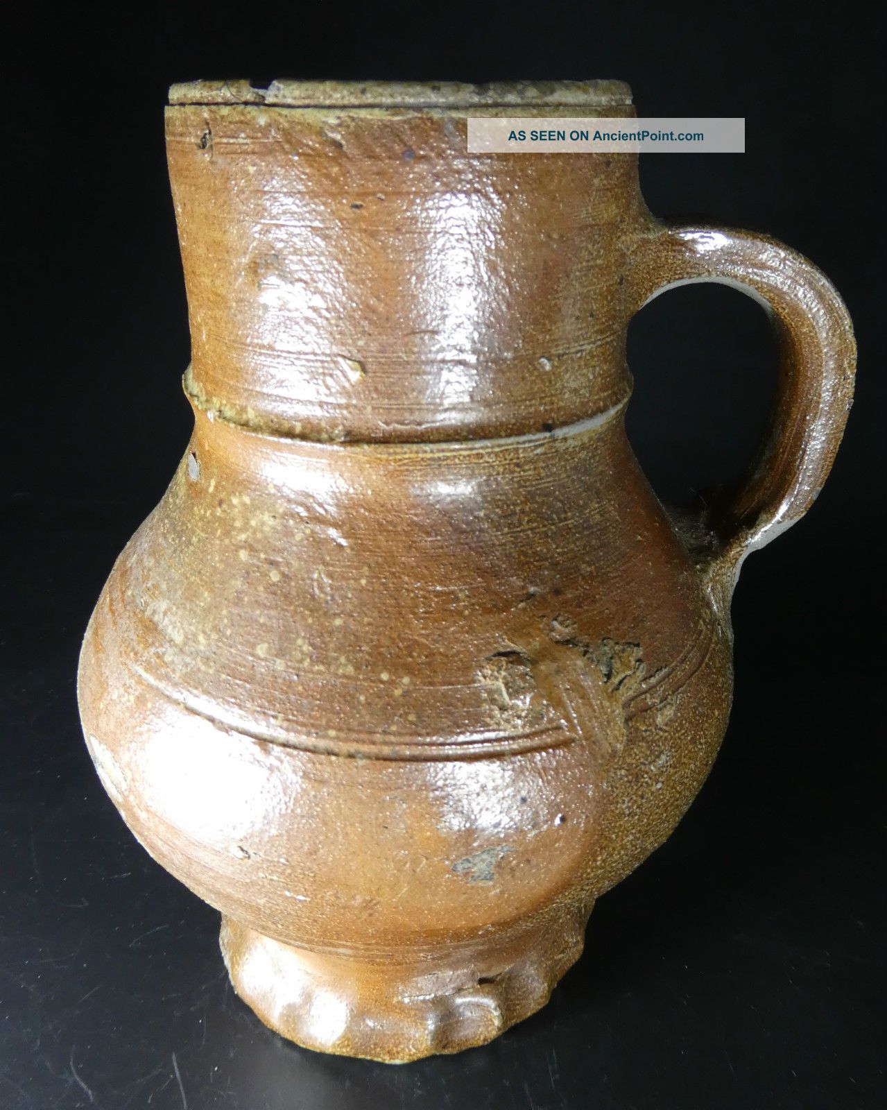 Nearly Complete Raeren Stoneware Vessel 17th Century Archeology Bellarmine Other Antiquities photo