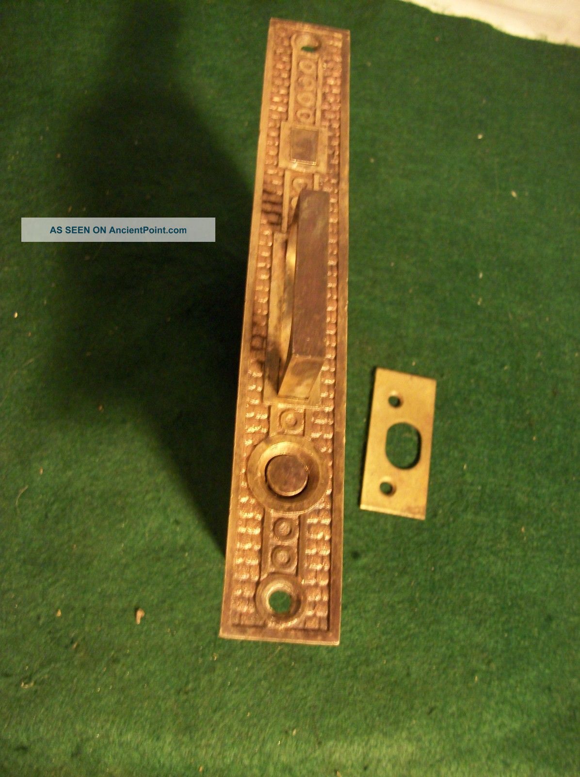 Antique Pocket Door Hardware - Lock1800 ' S - Norwalk - Cast Bronze Front W/strike Locks & Keys photo