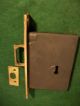 Antique Pocket Door Hardware - Lock1800 ' S - Norwalk - Cast Bronze Front W/strike Locks & Keys photo 2