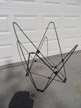 Vintage Mid Century Modern Butterfly Chair Folding Iron & Canvas Seat Retro photo