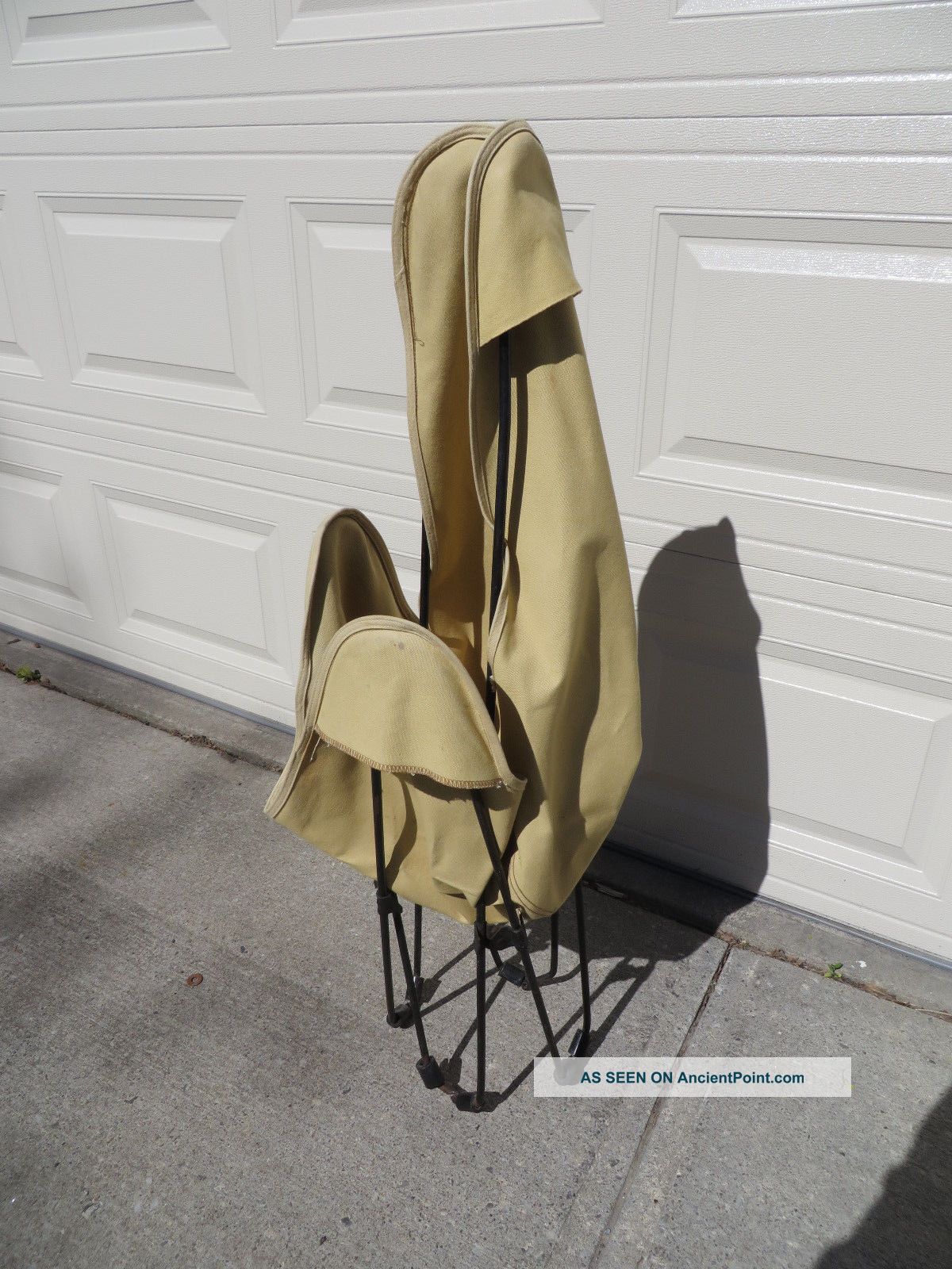 Vintage Mid Century Modern Butterfly Chair Folding Iron & Canvas Seat Retro