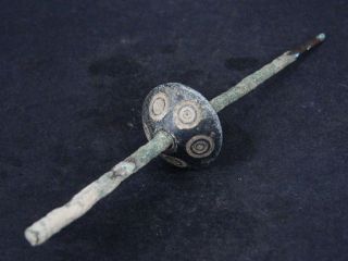 Ancient Stone Spindle With Bronze Rod Roman 100 Ad Gl1760 photo