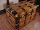 Ladycomet Refinished Flat Top Steamer Trunk Antique Chest With Key & Tray 1800-1899 photo 3
