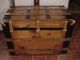 Ladycomet Refinished Flat Top Steamer Trunk Antique Chest With Key & Tray 1800-1899 photo 5