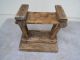 Antique Primitive Amish Gothic Medieval Wood Wooden Footstool Stool Bench Wheels 1900-1950 photo 11