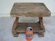 Antique Primitive Amish Gothic Medieval Wood Wooden Footstool Stool Bench Wheels 1900-1950 photo 2