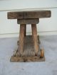 Antique Primitive Amish Gothic Medieval Wood Wooden Footstool Stool Bench Wheels 1900-1950 photo 4
