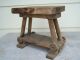 Antique Primitive Amish Gothic Medieval Wood Wooden Footstool Stool Bench Wheels 1900-1950 photo 5