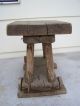 Antique Primitive Amish Gothic Medieval Wood Wooden Footstool Stool Bench Wheels 1900-1950 photo 8