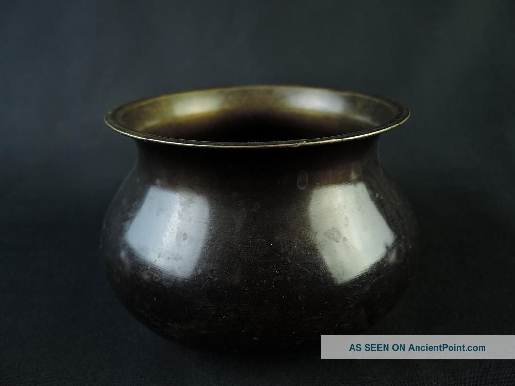 B7826:japanese Copper Shapely Waste - Water Pot Kensui,  Nakagawa Joeki Made Other Japanese Antiques photo
