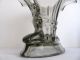 Antique,  Art Deco Walther & Sohne Smokey Glass Vase With Figures,  Windsor Vase Art Deco photo 5