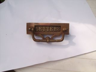 Antique Brass Letter Box And Door Knocker photo