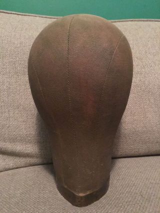Antique Millinery Hat Making Form Mannequin Head Brass Cloth 1900s Store Display photo