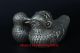 Old Chinese Handmade Silver Copper Mandarin Duck Incense Burner W Qianlong Mark Other Antique Chinese Statues photo 2