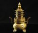 Brass Buddha Exorcism Handwork Old Hammered Pagoda Totem Incense Burner Incense Burners photo 1