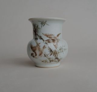 Antique Chinese Famille Rose Porcelain Zha Dou Vases (qian Jiangcai) photo