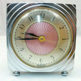 Rare Vintage Gloria 1930s Hammond Synchronous Electric Art Deco Alarm Clock photo
