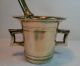 Vintage Heavy Solid Brass Mortar And Pestle Square Handles Mortar & Pestles photo 1