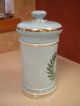 Vintage - Apothecary Jar Canister - Clethra Alnifolia - Gold Trim Bottles & Jars photo 1