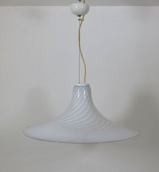 Vintage Xl Murano Glass Pendant Light Chandelier –space Age Mazzega Venini Style photo