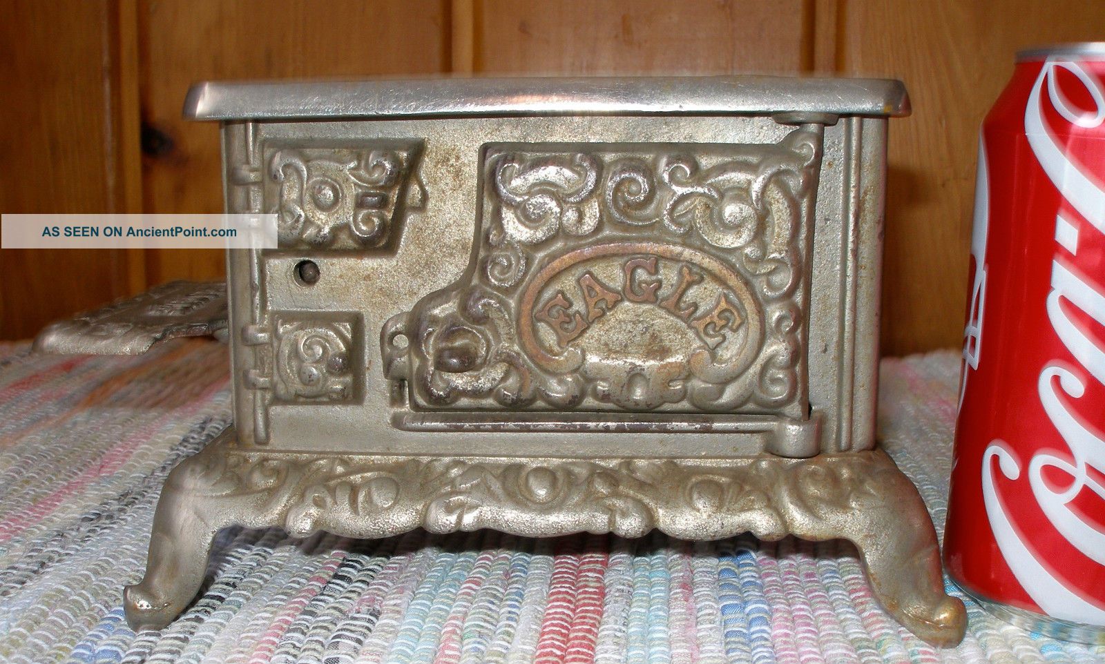 C.  1900 Eagle Cast Iron Toy Stove,  Hubley,  Antique,  Complete,  Nickel - Plated Stoves photo