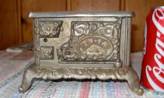 C.  1900 Eagle Cast Iron Toy Stove,  Hubley,  Antique,  Complete,  Nickel - Plated photo