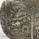 19th C.  Anglo Indian Silver Bottle With Landscape Scene ' S Coin Silver (.900) photo 8