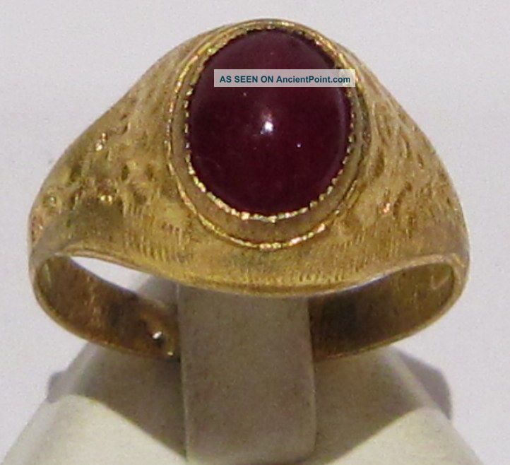 Vintage Bronze Ring With Red Stone From The Early 20th Century 585 Other Antiquities photo