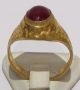 Vintage Bronze Ring With Red Stone From The Early 20th Century 585 Other Antiquities photo 1