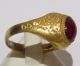 Vintage Bronze Ring With Red Stone From The Early 20th Century 585 Other Antiquities photo 2