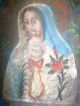 Antique Retablo On An Antique Tin Nicho Our Lady Of Peace Latin American photo 2