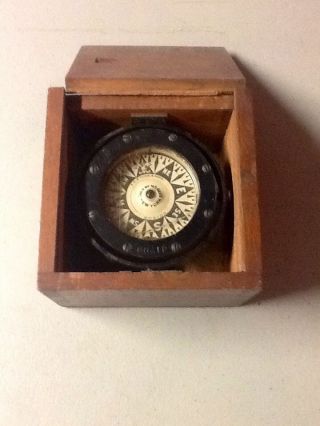 Antique Negus Ship ' S Compass In Wooden Box photo