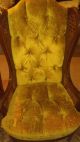 2 Vintage Hollywood Regency Style Tufted Velvet Wingback Chair ' S W/cane Wings, Post-1950 photo 3