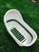 Vintage White Wood Wicker Top Cradle Bassinet Portion W/outside Skirt Baby Cradles photo 1