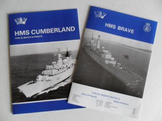 Navy Hms Brave (f94) & Cumberland (f85) Type22 Frigates Welcome Aboard 1990s photo