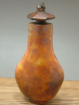 493 Antique Vintage Chinese Hand - Carved Old - Jade Snuff Bottle photo