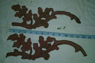 Antique Solid Cast Iron Architectural Salvage Ornate Patina Red Brown Leaves photo