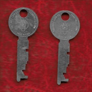 2 Vintage Steel Keys The Eagle Lock Co. photo