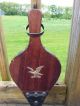 Vtg Antique Eagle Emblem Fireplace Leather Wood Bellow Hand Pimp Air Ash Blower Hearth Ware photo 9