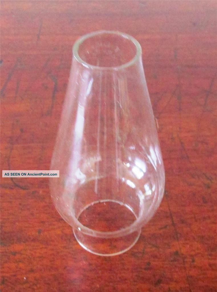 Small Glass Chimney For Oil Lamp.  13cm Tall.  Base 4cm,  Top 2.  7cm 20th Century photo