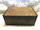 Large Vintage Hand Made Wooden Trunk Chest Storage Box Wood Brown Hinged Lid 1900-1950 photo 1