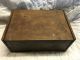 Large Vintage Hand Made Wooden Trunk Chest Storage Box Wood Brown Hinged Lid 1900-1950 photo 2