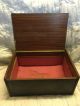 Large Vintage Hand Made Wooden Trunk Chest Storage Box Wood Brown Hinged Lid 1900-1950 photo 6