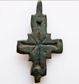 Ancient Cross Amulet Pendant.  Early Kievan Russ Viking Period.  1 - 3 Century Ad photo