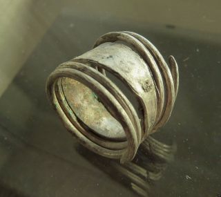 Ancient Medieval Silver Ring 7,  26 Gr. photo