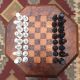 Antique Victorian Walnut? Trumpet Sewing Table Chess Board 1800-1899 photo 1