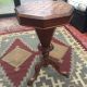 Antique Victorian Walnut? Trumpet Sewing Table Chess Board 1800-1899 photo 7